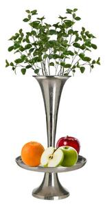 Vaza cu suport pentru fructe, Metal, Argintiu, Glossa