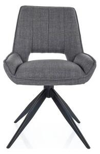 Scaun rotativ TELLO, gri/negru, stofa clasica/metal, 54x46x84 cm