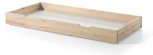 Pat din lemn de pin cu sertar, pentru copii tip casuta Dallas Capitan Natural, 200 x 90 cm