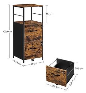 Comoda birou, Vasagle, Negru , 41x40.2x107.9 cm