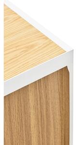 Masă TV albă/în culoare naturală cu aspect de lemn de stejar 180x45 cm Arista – Teulat