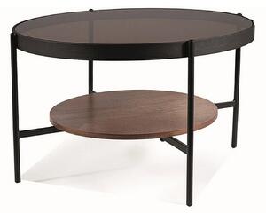 Masuta cafea PRIMA B, nuc/negru, 74x43 cm