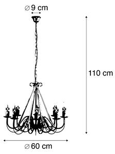 Cremă antică de candelabru cu 8 lumini - Giuseppe 8