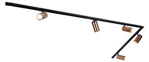 Sistem de iluminat pe șină modern cu 5 spoturi bronz închis monofazat GU10 70mm - Iconic Jeana Luxe
