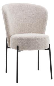 Scaun Houlian ecru cu picioare din metal negru 44x66x89 cm
