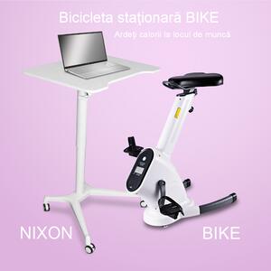 Scaun de birou / bicicletă staţionară, alb, BIKE