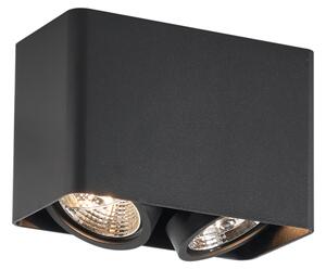 Spot de design negru, montat la suprafață, GU10 70mm, cu 2 lumini, rotativ și înclinabil - Vox