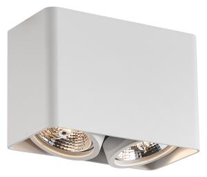 Spot de design alb, montat la suprafață, GU10 70mm, cu 2 lumini, rotativ și înclinabil - Vox