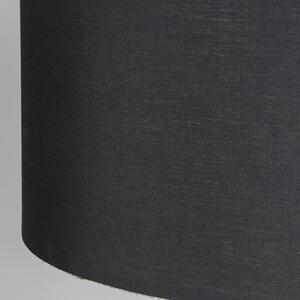 Lampă de podea modernă din alamă cu abajur negru - Ilse