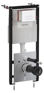 Omnires Eco Flush Set Strongframe + Minimal cadru ascuns cu buton de acționare pentru vas wc suspendat STFWCECO1MRWM