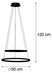 Lampă cu pandantiv inel modern, antracit, cu LED-uri variabile - Anella Duo