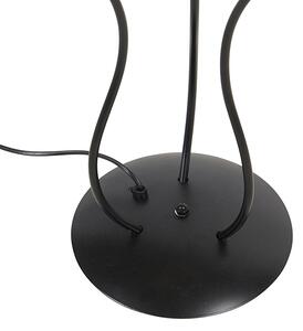 Lampă de podea design negru cu 3 lumini - Wimme