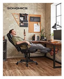 Scaun de birou, Songmics, 150Kg, 135 grade, Negru / Gri, 70 x 68 x 115 cm