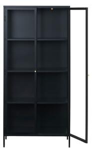 Vitrină neagră din metal 90x190 cm Carmel – Unique Furniture