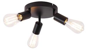 Lampă modernă de tavan neagră rotundă cu 3 lumini - Facil