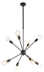 Lampă suspendată design negru cu 8 lumini - Sputnik