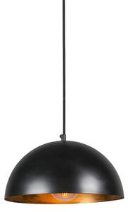 Lampă suspendată industrială neagră cu aur 35 cm - Magna Eco