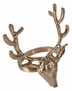 Set de 4 inele pentru șervețele din metal Villa d'Este Reindeer, auriu