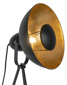 Lampă de podea neagră cu trepied auriu de 154,4 cm - Magnax Eco