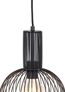 Lampă suspendată de design neagră - Wire Whisk