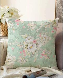 Față de pernă din amestec de bumbac Minimalist Cushion Covers Blossom, 55 x 55 cm, verde
