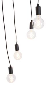 Lampă modernă suspendată neagră 35 cm cu 5 lumini - Facil