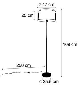 Lampă de podea design negru cu nuanță alb-negru 47 cm - Simplo