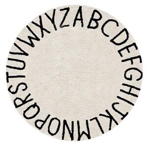 Covor pentru copii crem lavabil/țesut manual din bumbac ø150 cm ABC Natural Black – Lorena Canals