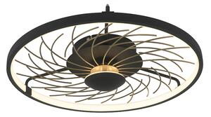 Lampă de plafon design negru cu reglabil auriu în 3 trepte - Spaak