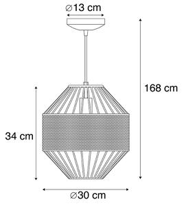 Lampă suspendată de design cupru cu negru 30 cm - Mariska