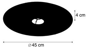 Abajur plat velur negru cu aur 45 cm