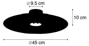 Lămpi de tavan negru, cu abajur plat, păun, design 45 cm - Combi