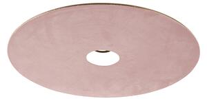 Abajur plat velur roz cu aur 45 cm