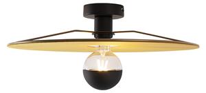 Lampă de tavan neagră umbră galbenă 45 cm - Combi
