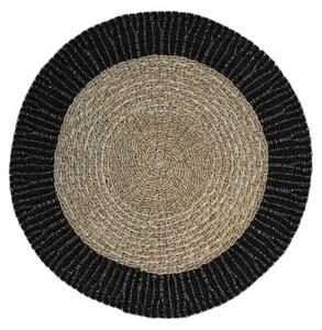 Covor rotund din iarbă de mare negru/natural ø 120 cm Malibu - HSM collection
