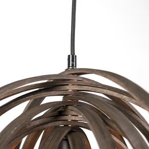 Lampă rotundă de proiectare din lemn maro - Aranjați