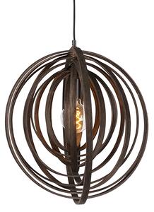 Lampă rotundă de proiectare din lemn maro - Aranjați
