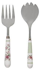 Set furculiță și spatulă cu mâner din ceramică Brandani Nonna Rosa