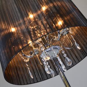 Lampă de podea clasică crom cu umbră neagră - Ann-Kathrin 5