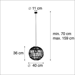 Lampă suspendată rurală din bambus natural - Cane Ball 40