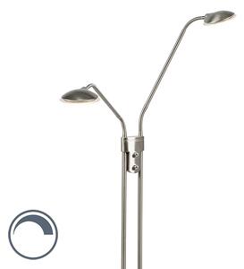 Lampă de podea modernă din oțel cu lampă de citit cu LED - Eva