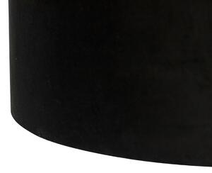 Lampă suspendată cu nuanțe de catifea neagră cu auriu 35 cm - Blitz II negru