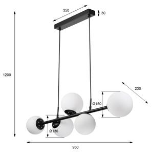 Candelabru suspendat pe cablu MADDIE 5xE14/5W/230V negru