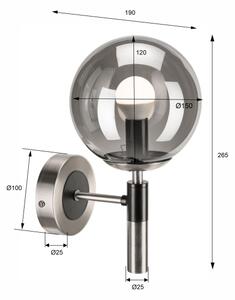 Aplică ROLLO 1xE14/5W/230V crom mat/fumuriu