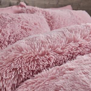 Lenjerie de pat din micropluș roz Catherine Lansfield Cuddly, 135 x 200 cm, roz