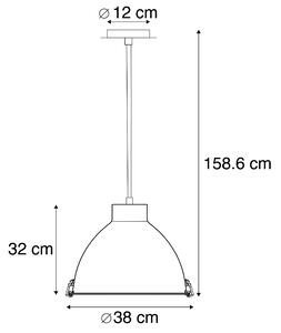 Lampă suspendată industrială maro 38 cm - Anteros
