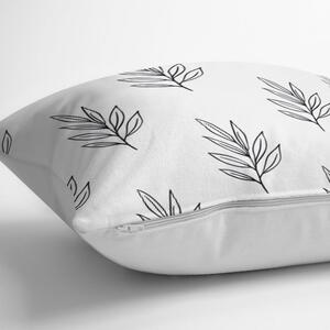 Față de pernă cu amestec din bumbac Minimalist Cushion Covers White Leaf, 45 x 45 cm