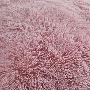Lenjerie de pat din micropluș roz Catherine Lansfield Cuddly, 200 x 200 cm, roz