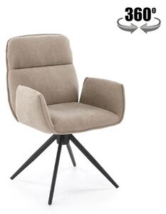 Scaun K574, bej inchis/negru, stofa catifelata/otel, 60x60x88 cm