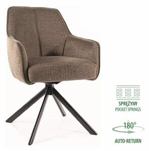 Scaun NOTTI, verde maslin/negru, stofa clasica/metal, 55x45x83 cm